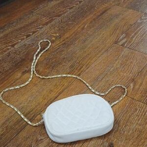 Ann Taylor White Quilted Small Handbag